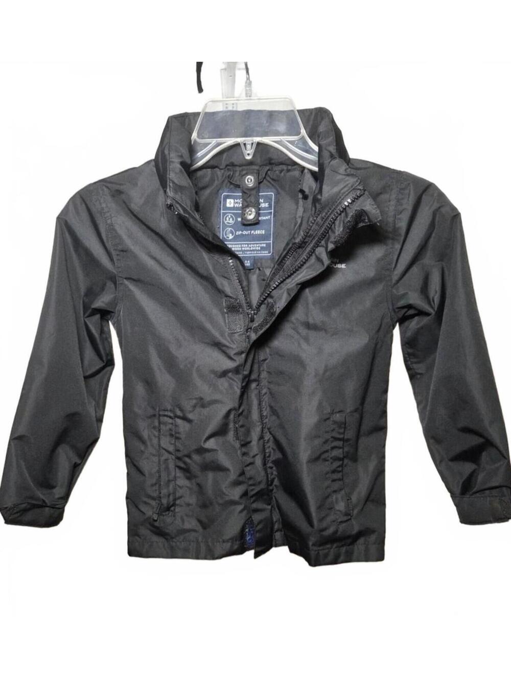 Mountain Warehouse Black Water Resistant Zip-Out Fleece Jacket Boys 5-6 Yrs